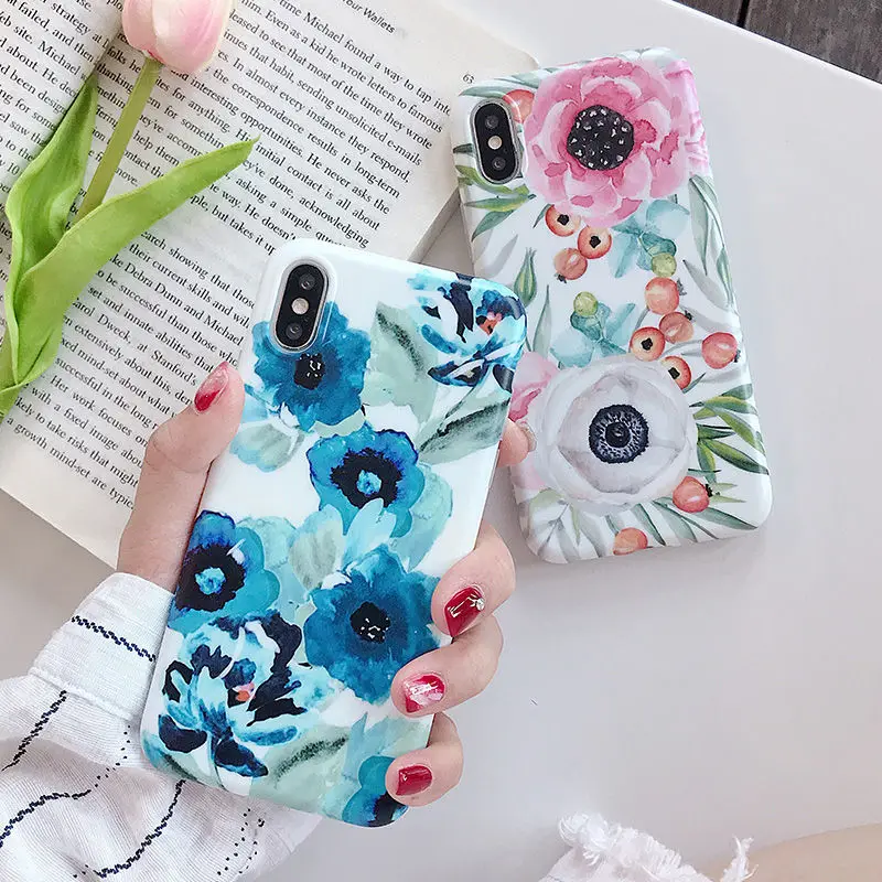 Винтажные чехлы для телефонов с цветами и листьями для iPhone 11 Pro XR XS Max 8 7 6 6S Plus, мягкие летние чехлы с растениями для iPhone X XR 11 Pro Max