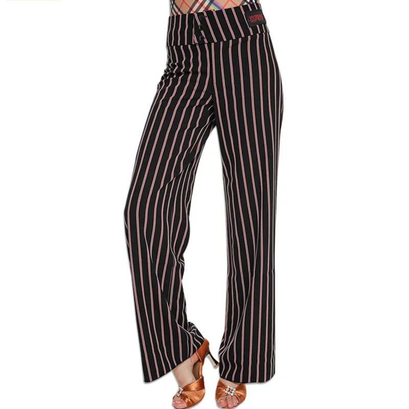 

Ballroom Modern Dance Pants Female National Standard Dancing Pant Women Trousers Practice Clothes Wide Leg Stripe Wear DN3418