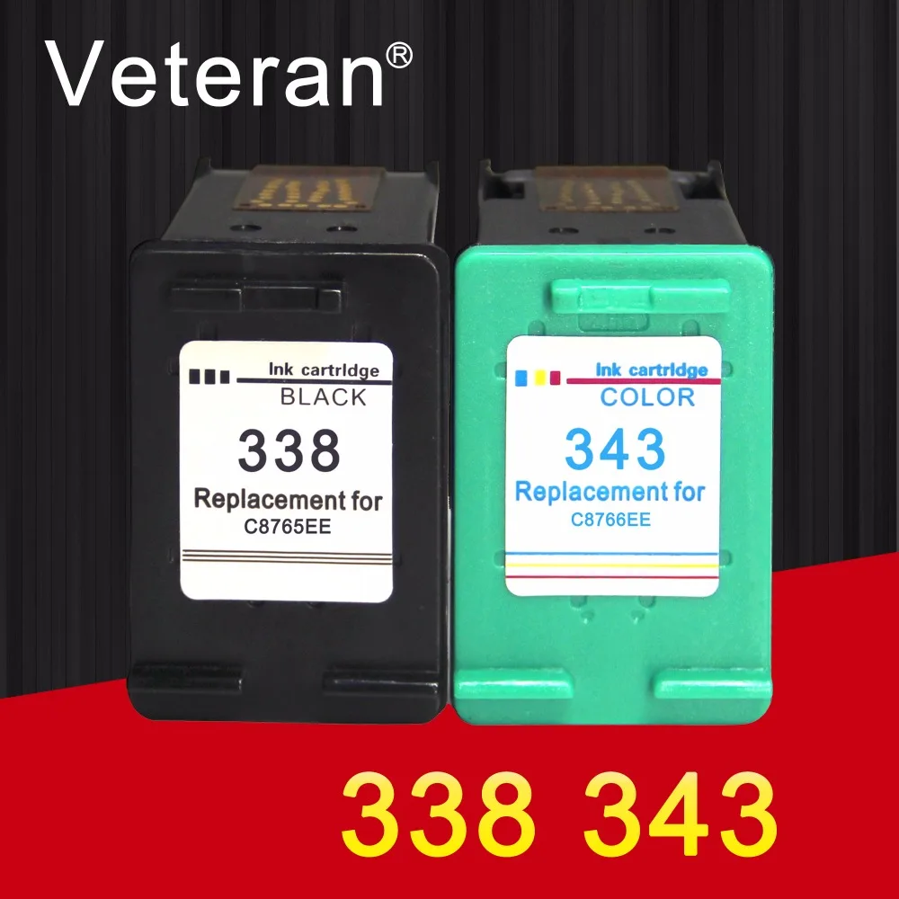 Ветеран 338 343 XL переработанный чернильный картридж совместимый для hp 338 hp 343 hp Deskjet 6540 5740 5745 6520 6540 460c 6620 принтер