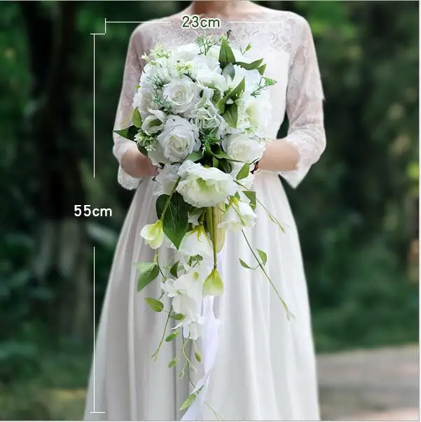 Bridal Bouquet Bride'S Wedding Water Drop Waterfall Elegant Artificial Carla Lily Bride PH36 | Свадьбы и торжества