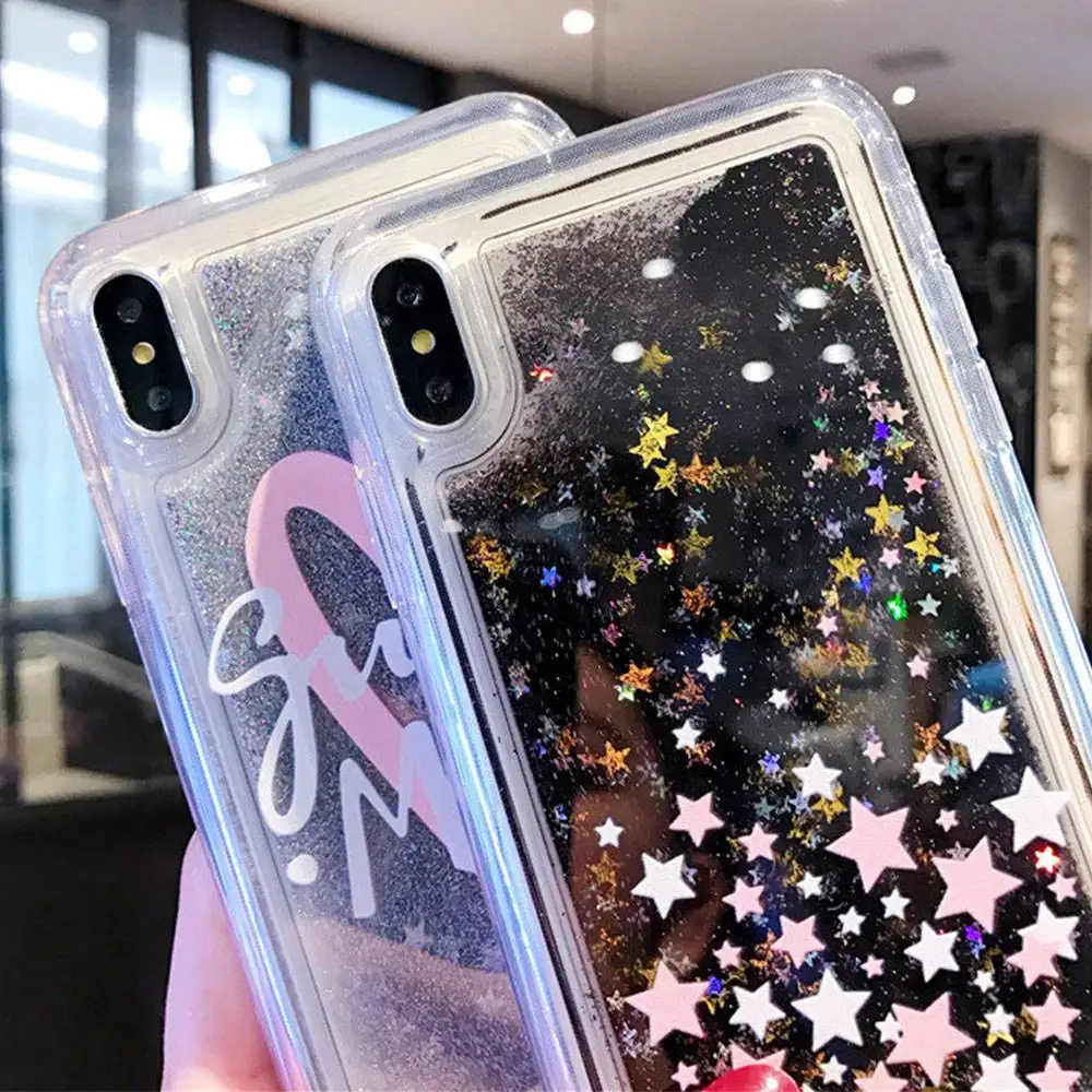 Чехол KISSCASE с блестящими звездами и зыбучим песком для iPhone X XS MAX XR 7 8 Plus чехол