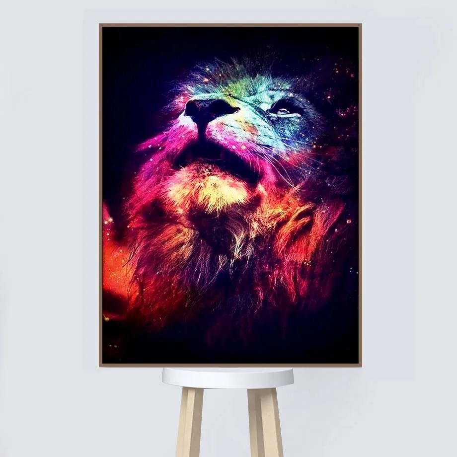 FineTime 5d алмазов картина животных частично кольцевой дрель Лев лошадь diy Алмазная