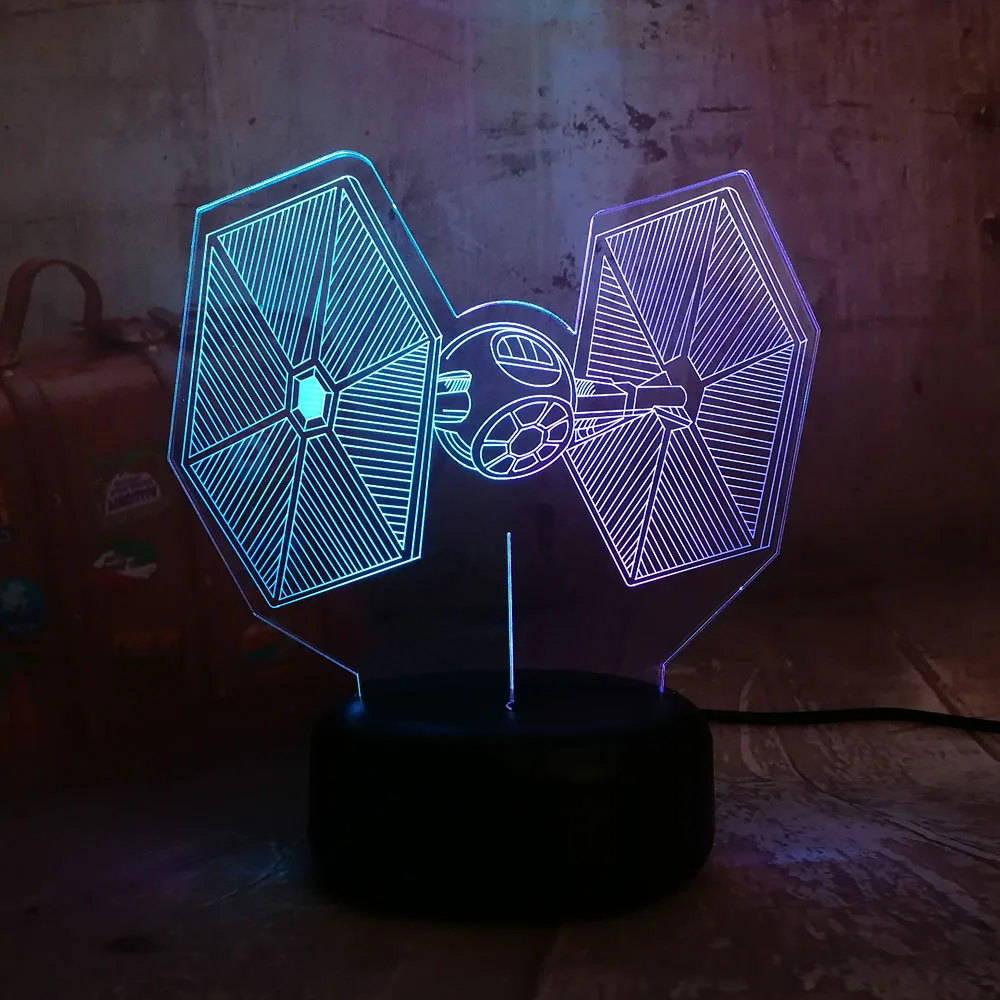Новинка Звездные войны истребитель TIE RGB 3D светодиодный 7 смешанных двойной Цвет