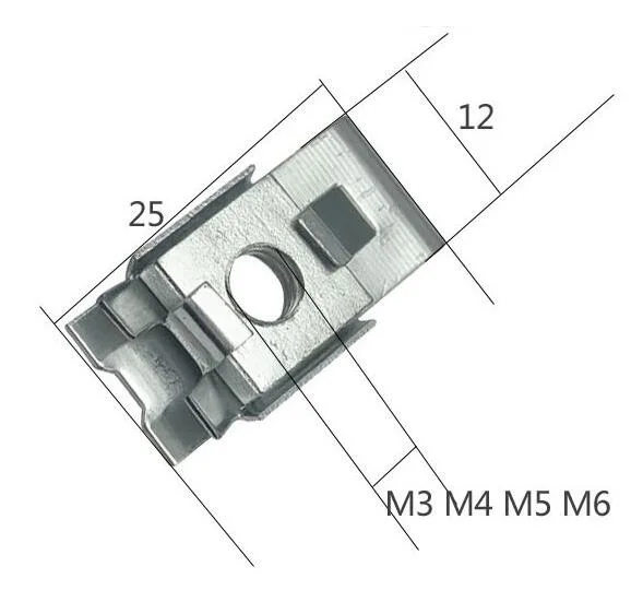 Фиксирующая гайка M3 M4 M5 M6 10 шт. зажим для карты железная лифта слайдер