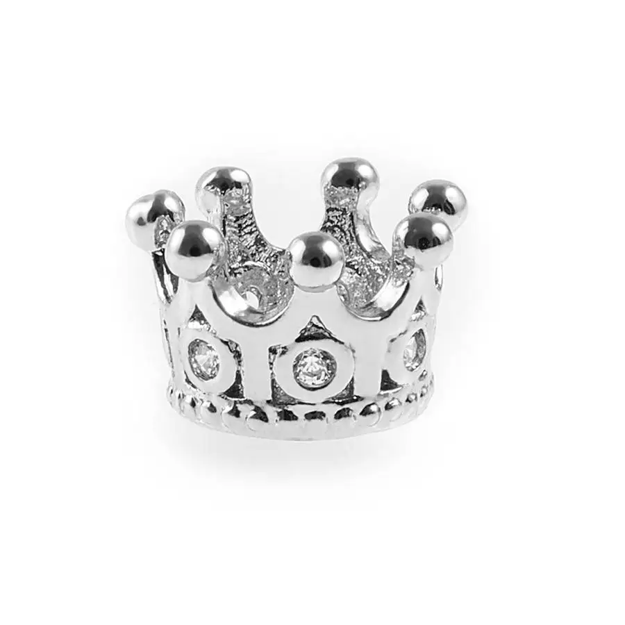 wholesale Supplies For Jewelry Copper Metal Micro Pave CZ Cubic Zirconia Crown Beads DIY Beaded Bracelets Findings Bead | Украшения и