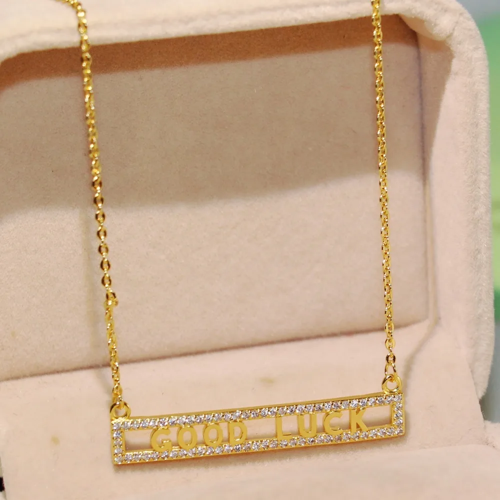 choucong Hand made Lucky Lover Pendant Luxury Jewelry Yellow Gold Filled Pave AAA Cubic Zirconia CZ Women Necklace For | Украшения и