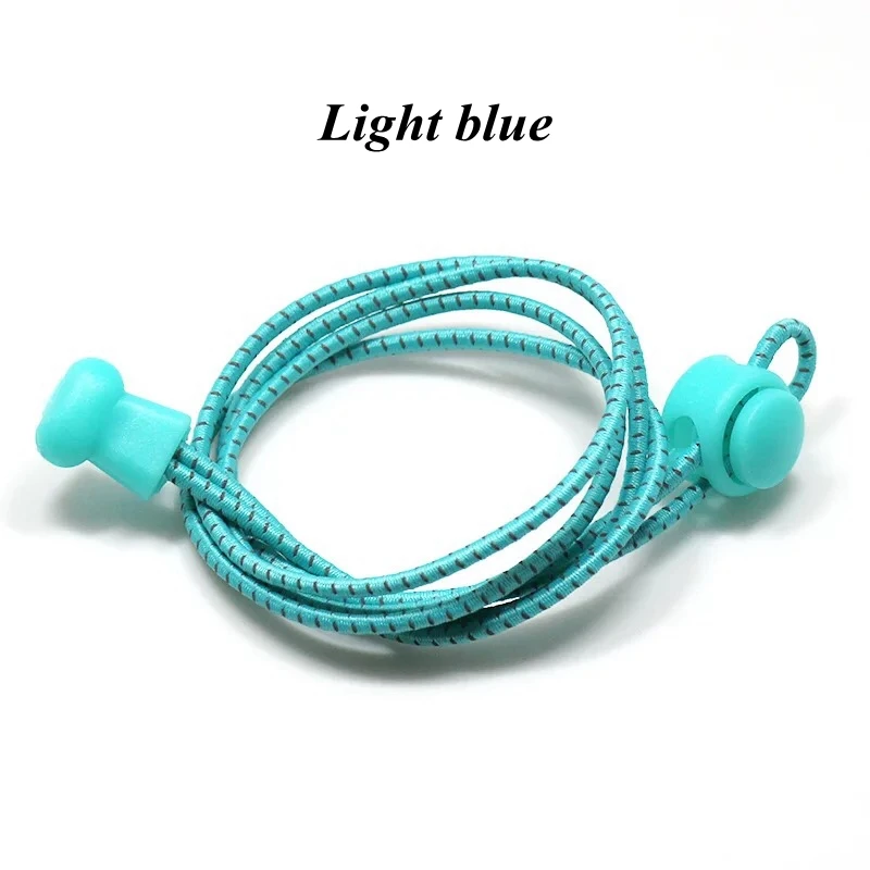 Light blue 1 пара Светоотражающие эластичные шнурки, растягивающиеся шнурки для обуви, фирменные шнурки без завязок, уличные кроссовки, кружевные аксессуары для обуви, кружевные шнурки - Цвет: Light blue