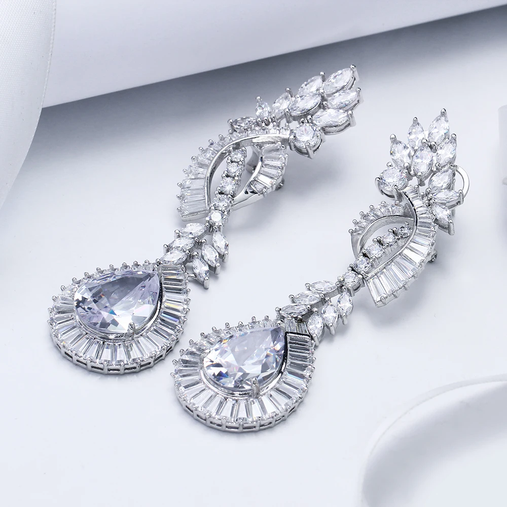 Beautiful Very big TearDrop Earrings for Party Jewelry Luxury Large Stones Jewellery Water Drop Earring for Women