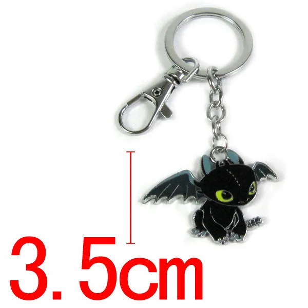 black keychain 5,5 см очаровательный Беззубик брелок скрытый мир металлический кулон Ночная фурия держатель для ключей Как приручить дракона 3 игрушки детские подарки - Цвет: black keychain