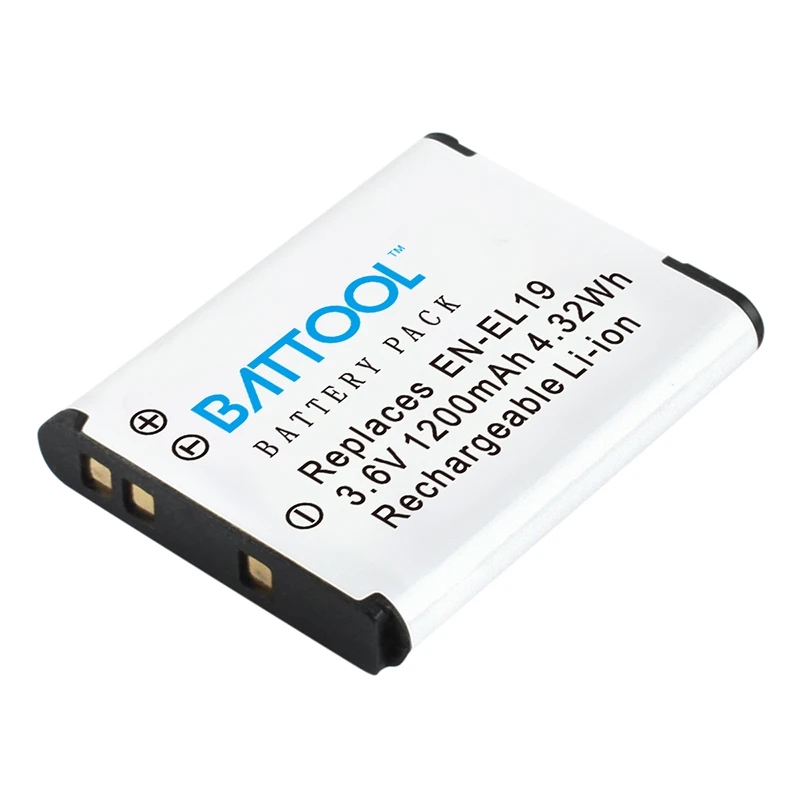 Батарея batcool 1.2Ah EN EL19 EL9 с ЖК зарядным устройством для Nikon Coolpix S33 S32 S3600 S3700 S4300 S5200 S6800