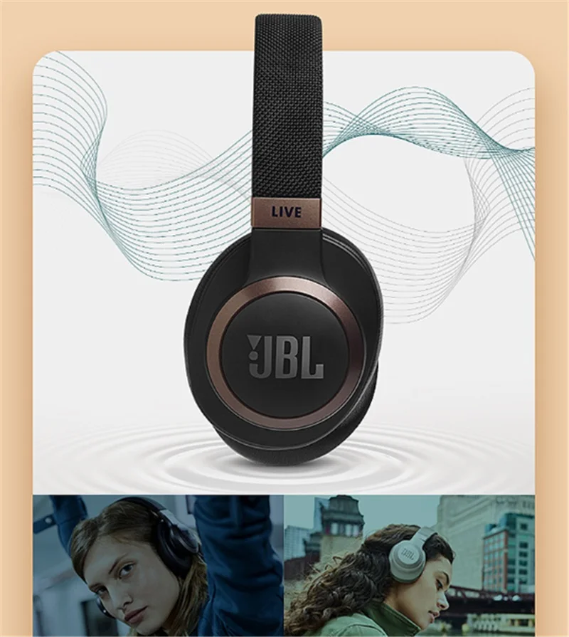 Беспроводные наушники JBL LIVE 650BTNC аудио шумоподавление умный голос Bluetooth наушники стерео музыка динамическая игровая гарнитура