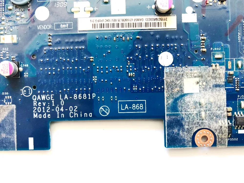 

Original for Lenovo G585 laptop motherboard G585 E1-1200 QAWGE LA-8681P tested good free shipping