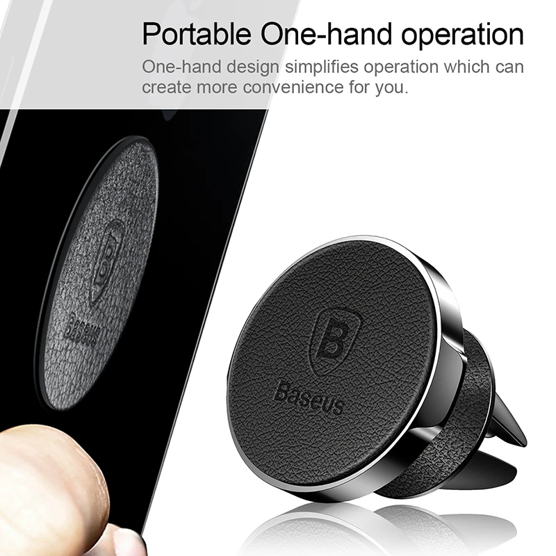 BASEUS кожаный Магнитная автомобильный держатель телефона Универсальный 360