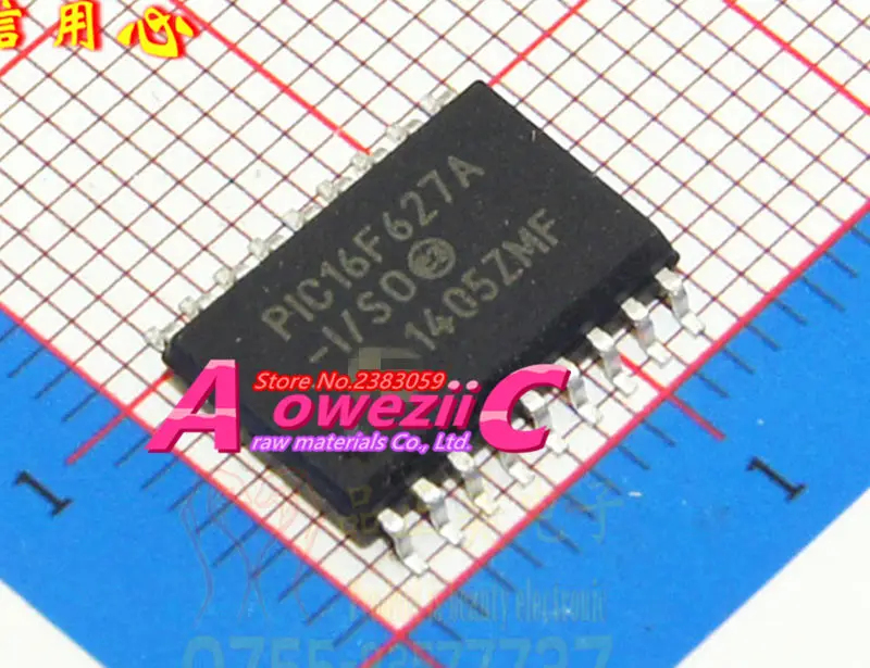

Aoweziic 100% new imported original PIC16F627A PIC16F627A-I/P DIP-18 / PIC16F627A-I/SO SOP-18 Micro controller