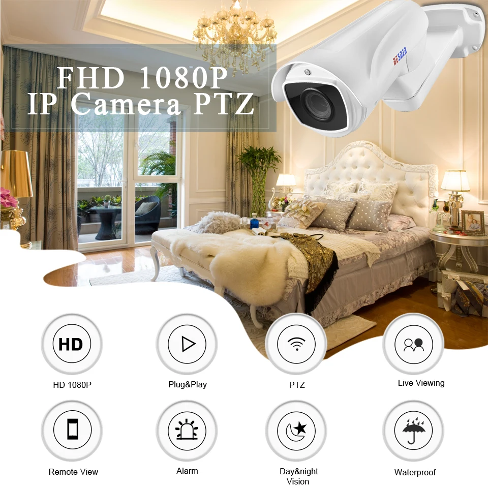 BESDER HI3516C + 1/2.9 ''SONY IMX323 4X 10X Zoom PTZ IP камера FHD 1080P наружная видеонаблюдения DC 12V 48V