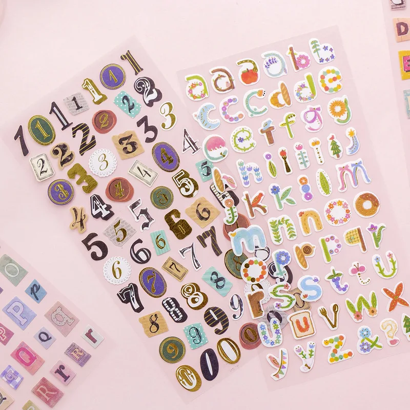 6 шт. милые цветные цифры алфавиты декор для фотографий реквизит наклейки