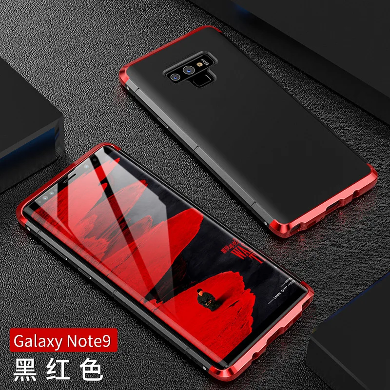 Textured Anti-fall Metal Frame Plastic Back Plate For Samsung Galaxy Note 9 Aluminum Alloy Note9 Bumper Case Cover With Gift | Мобильные