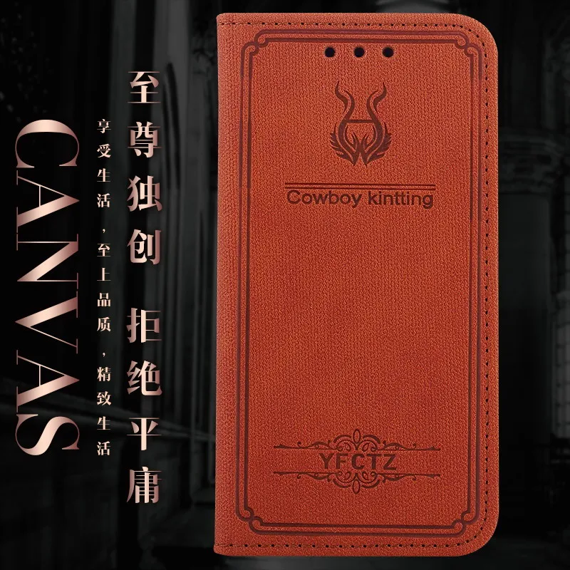 Ретро холст кожаный бумажник чехол Роскошный флип для iPhone 6 6s 7 Plus Coque силиконовый