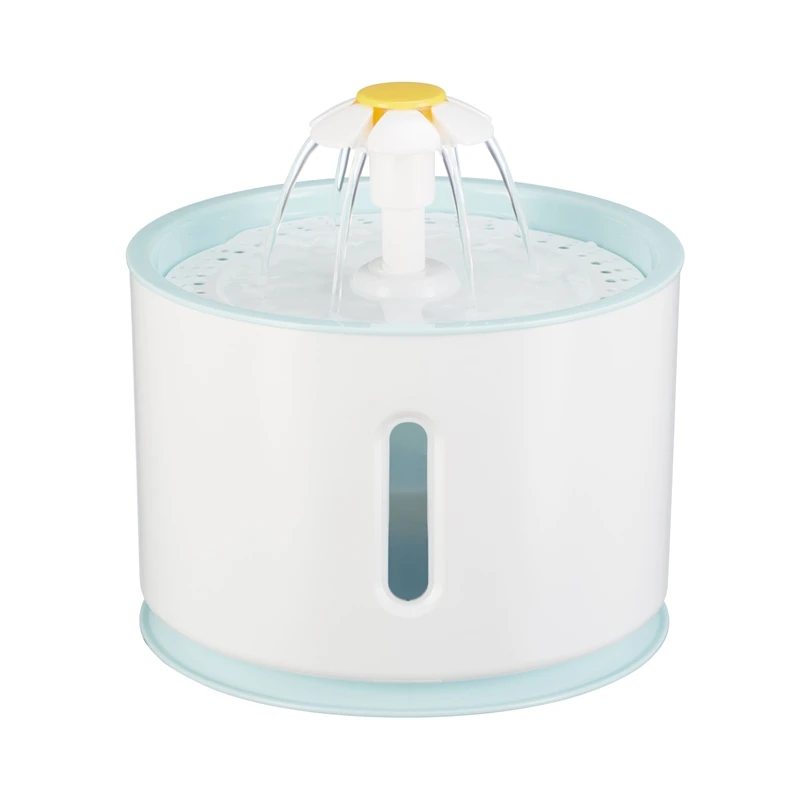 LEDblue lid USBCable Автоматический фонтан для воды для домашних животных, диспенсер для воды, большая миска для питья с пружиной, автоматический питательный фильтр для кошек, 1.6л, 3 цвета - Цвет: LEDblue lid USBCable