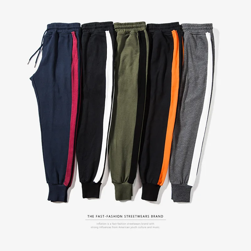 Газированной воды тренажерные залы Для мужчин Штаны хлопок 2018 трек джоггеры пот