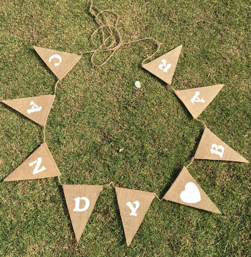 Льняные баннеры с сердечком для конфет тянущийся флаг льняные цветные подвесные