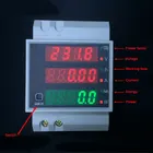 AC 200-450V 0-100.0A Din-рейка светодиодный Вольтметр Амперметр Красный Синий дисплей активный коэффициент мощности измеритель энергии Амперметр Вольтметр