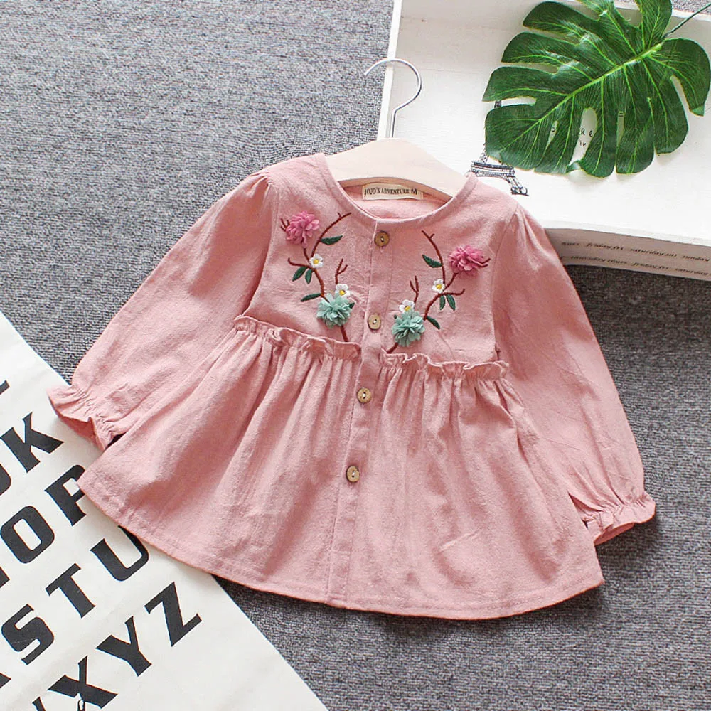 Платье для малышей платье с длинными рукавами и бантом маленьких девочек