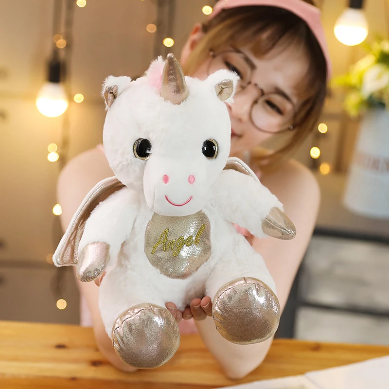 1 шт. 25 см Dreamy набивной Единорог животное плюшевая игрушка кукла пушистая Летающая игрушечная лошадь кукла детский подарок на праздник