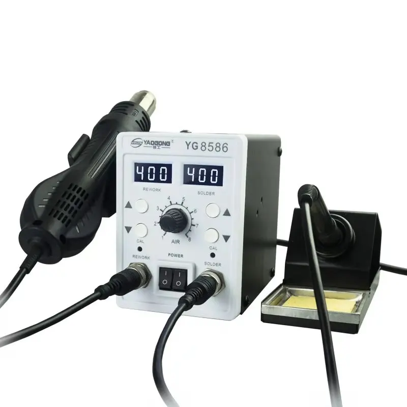 YAOGONG 8586 BGA новая паяльная станция двойной цифровой 2 в 1 smd паяльная станция горячий воздушный пистолет инструменты для ремонта мобильных телефонов