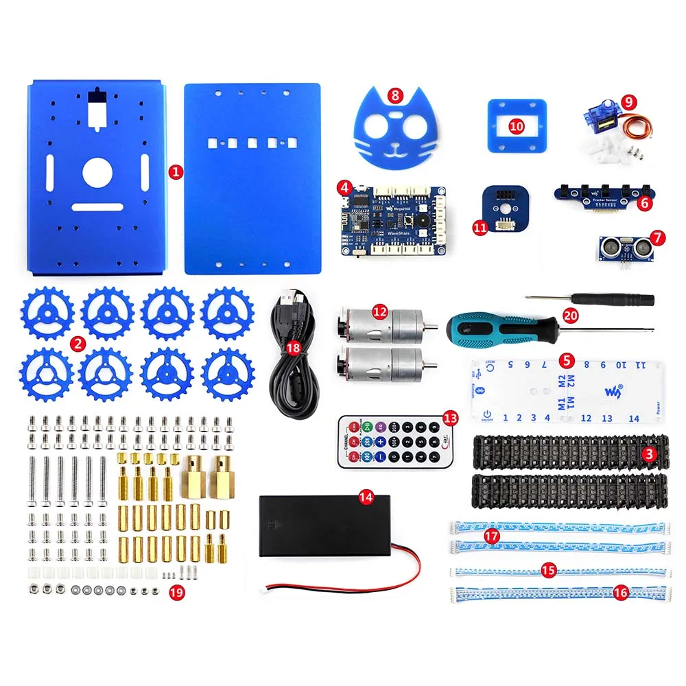KitiBot-MG-T (EN) Starter Robot Building Kit с Mega2560 плата контроллера для детей графическое