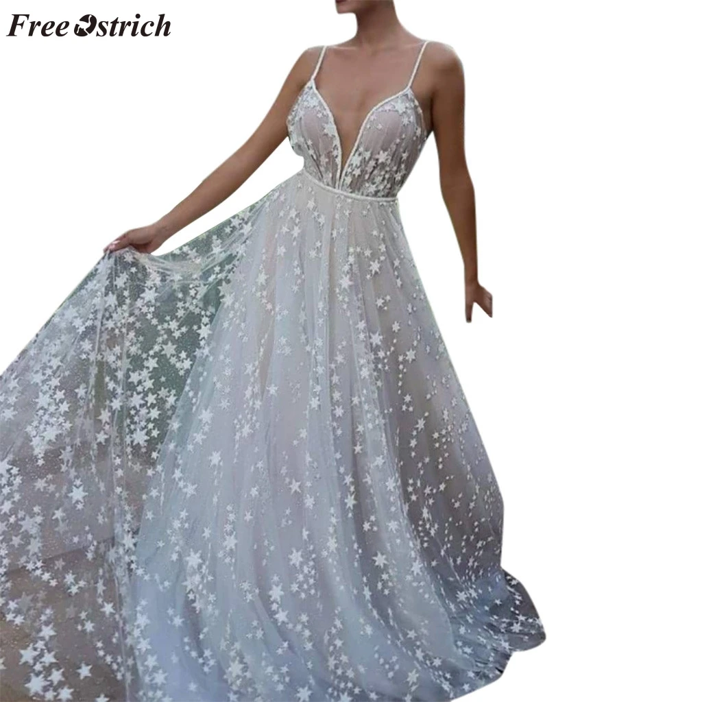 Женское платье на бретельках FREE страуса легкое Повседневное без рукавов с