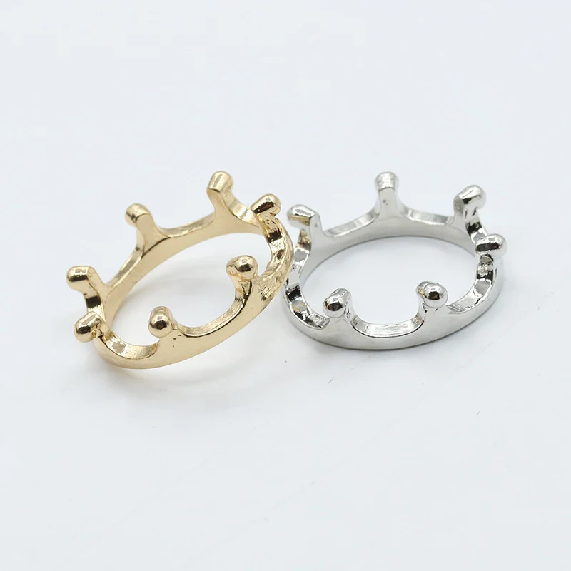 Simple Fashion Crown Rings Solid Color Plated Gold Silver Alloy Ring Ladies Women Wedding Party Jewelry Accessories CX17 | Украшения и