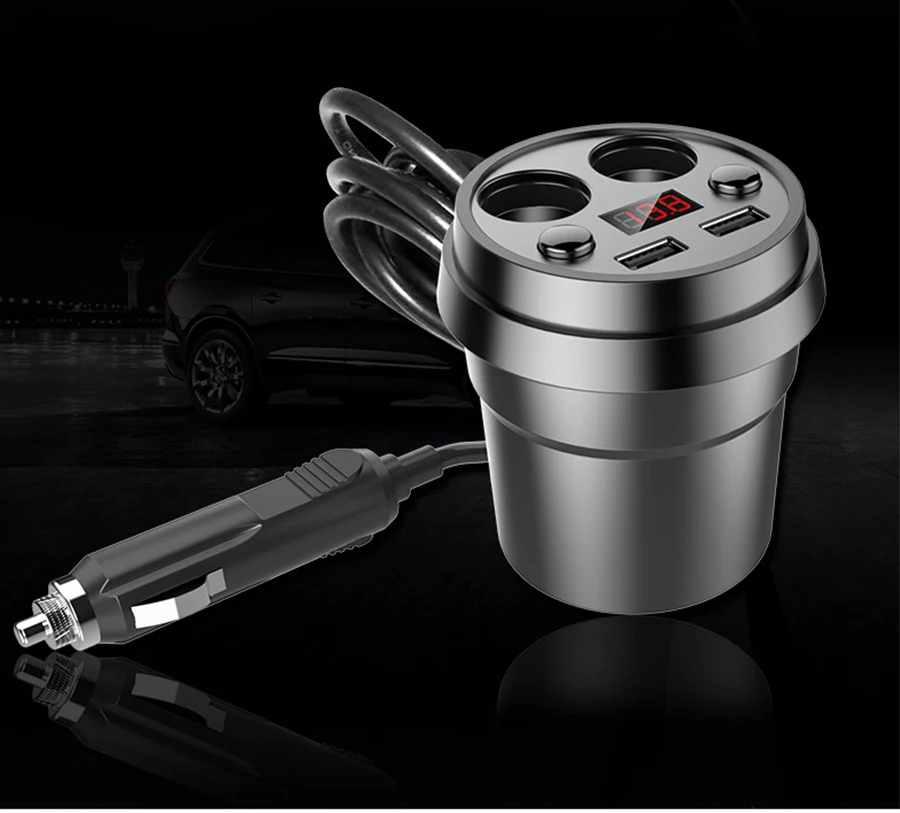Kommander Dual USB Выход чашки 3.1A DC12-24V авто прикуривателя Splitter гнездо автомобильного Зарядное устройство адаптер для телефонов Tablet