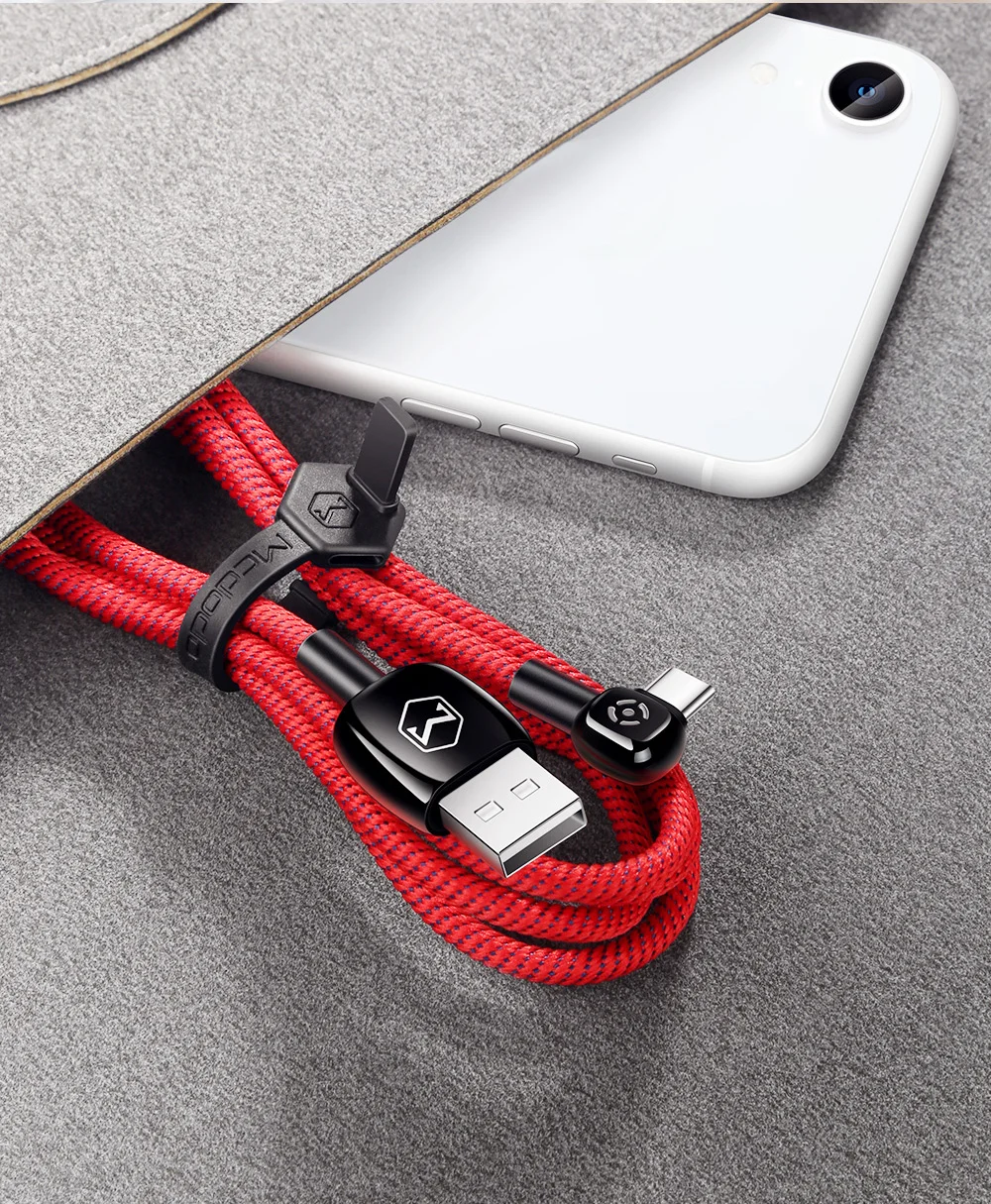 Mcdodo usb type C кабель для мобильного телефона 2A Быстрая зарядка QC 3,0 кабель для передачи данных для samsung S10 S9 huawei P30 Pro 90 локтевой кабель USB C
