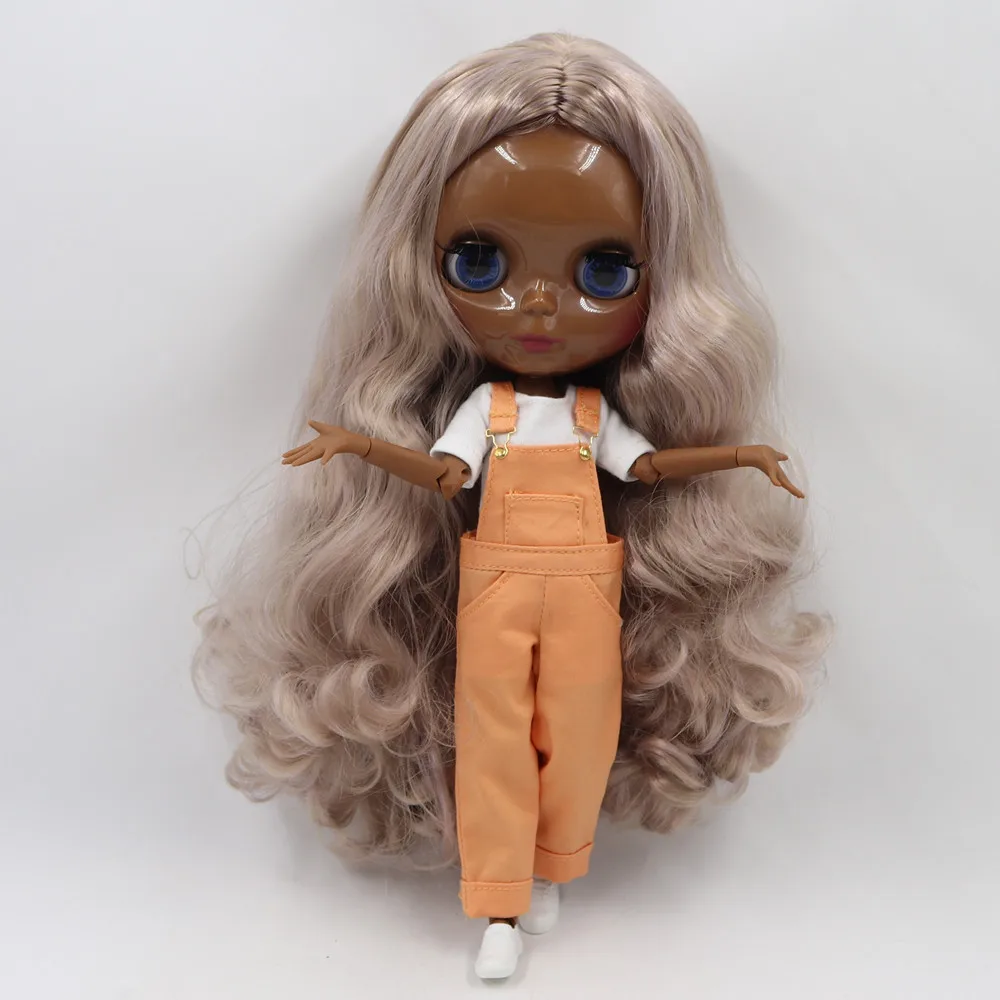 Костюм одежды для куклы Blyth фиолетовая шифоновая футболка и джинсы брюки 1/6 BJD ICY NEO