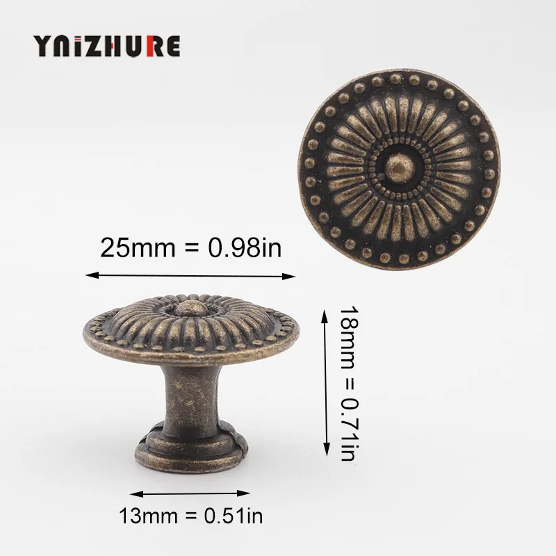 Bronze flower-S Античная бронзовая ручка для кухонного шкафа, ручки для ящиков, комод, шкаф для одежды, Мебельная ручка, деревянная коробка, ретро ручки для ювелирных изделий - Цвет: Bronze flower-S