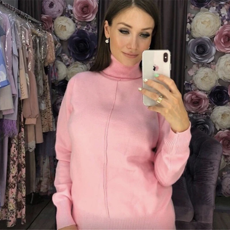 2018 Модный зимний женский костюм с высоким воротником комплект из двух предметов