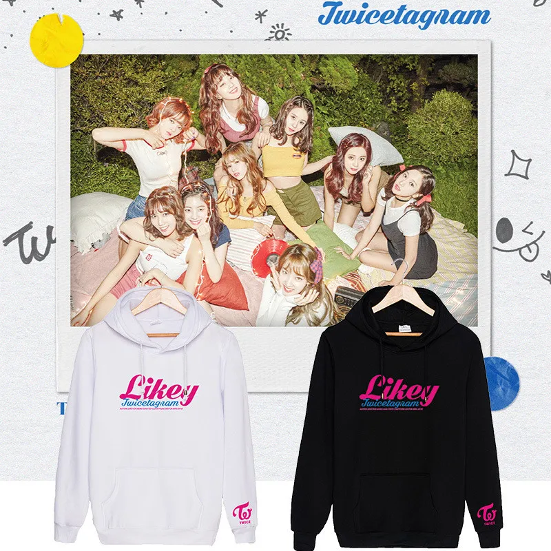 Корейская мода в стиле K-POP двухслойная хлопковая толстовка с капюшоном Likey