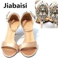 jiabaisi shoes womens luxury diamonds satin 4inch heels dazzling wedding party shoes large size classics womens heel sandals