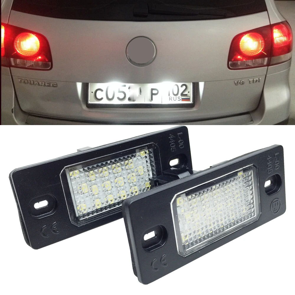 Светодиодсветодиодный задние фонари для номерного знака, 2 шт., для Porsche Cayenne 955 957 02-10, VW Golf 5, Touareg MK1, Tiguan 07-15, Passat B5.5