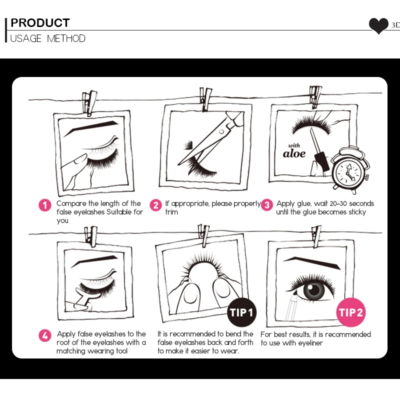 Девушка макияж Eyelashse удлинители природных Накладные ресницы отдельных 3d норки
