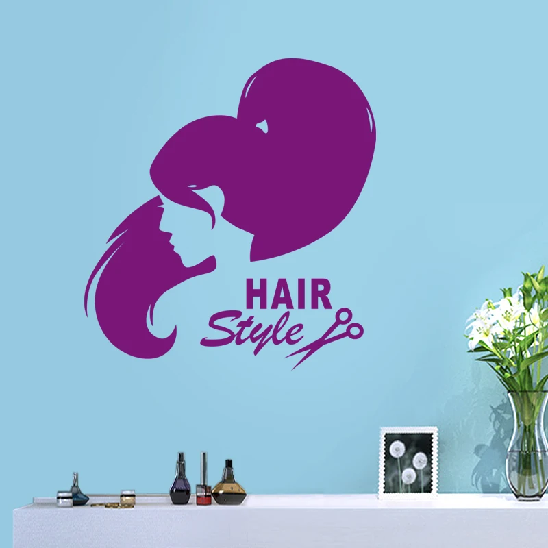 Наклейка для салона красоты Парикмахерская на стену ножницы виниловые наклейки