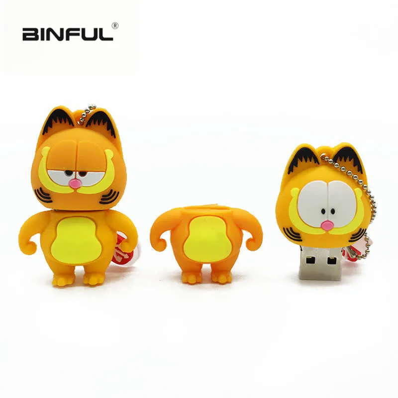 USB флэш-накопитель 128 Гб мультфильм Мини Гарфилд usb 2,0 4 ГБ 8 ГБ флеш-накопитель 16 ГБ 32 ГБ 64 ГБ Портативный usb-накопитель флеш-накопитель
