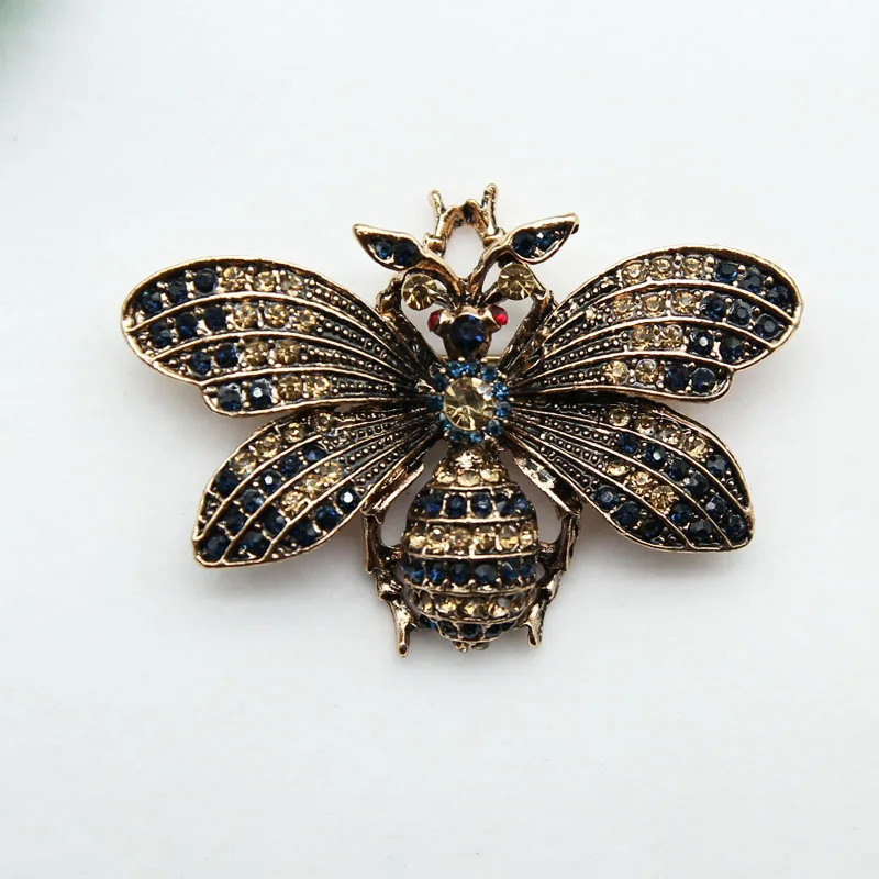 vintage Cute Bee Fly Insect Brooches Women Kids Girls Clothes Accessories Gold-color Animal Brooch Jewelry Party Gifts broche