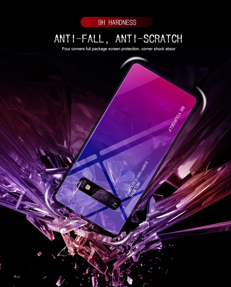 Чехол из закаленного стекла для мобильного телефона Samsung Galaxy J4 J6 J8 A8 A6 Plus A7 2018 A5 2017