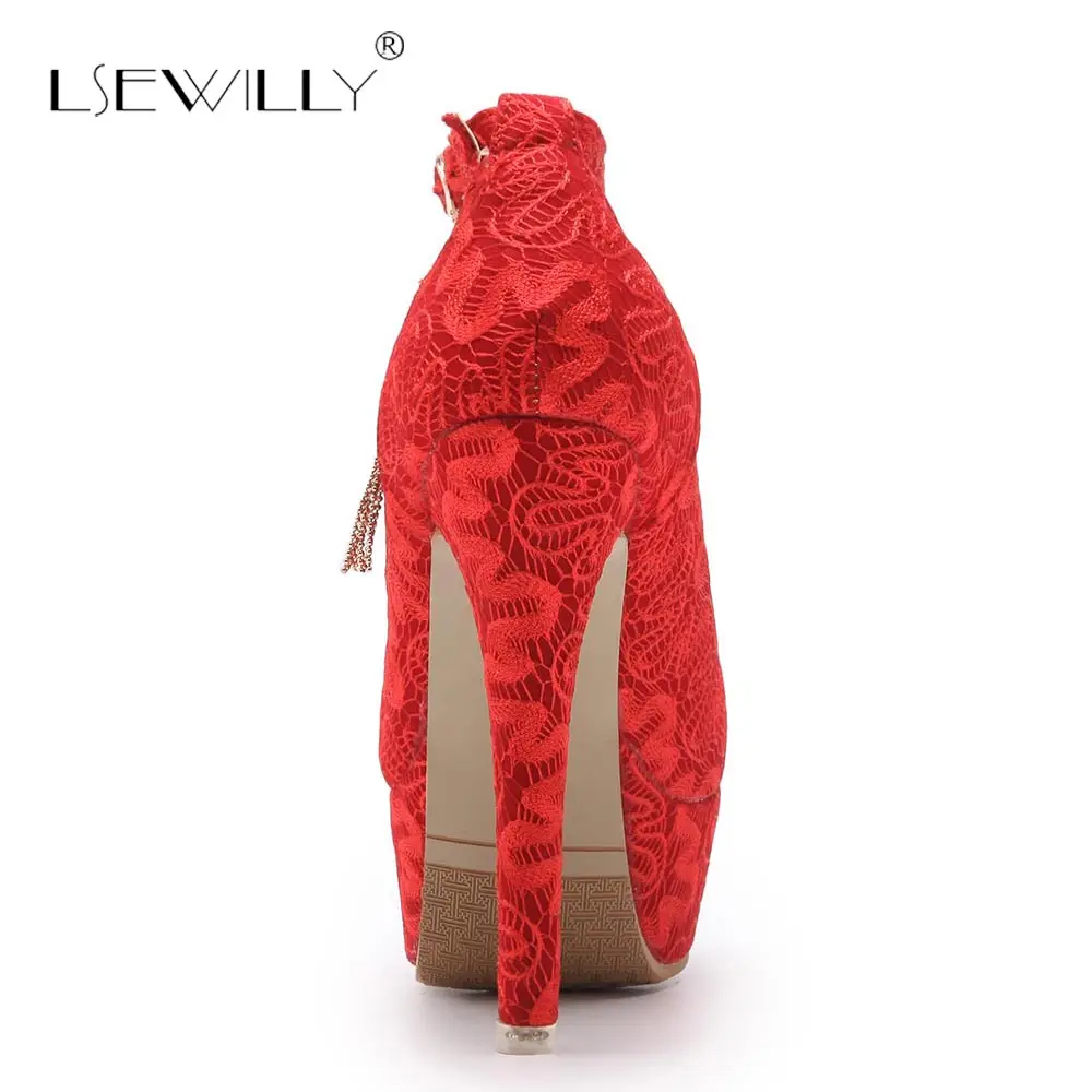 Lsewilly модные туфли с круглым носком пикантные женские на платформе кружевом