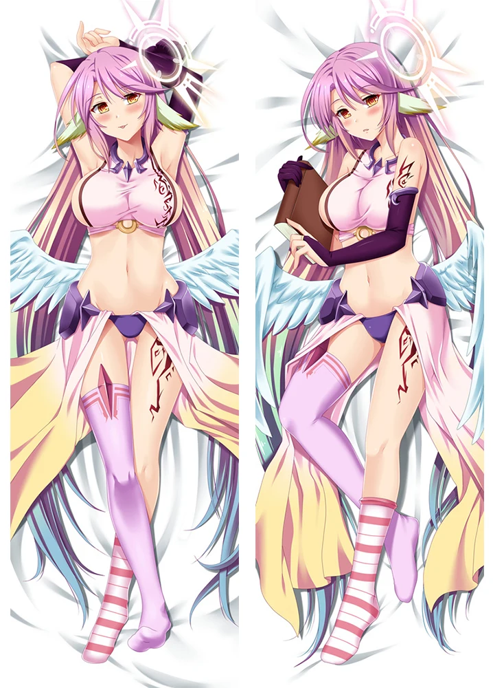 MMF June 2018 No Game Life key roles Sora Shiro & Jibril наволочка для подушки аниме Nogemu Noraifu Dakimakura