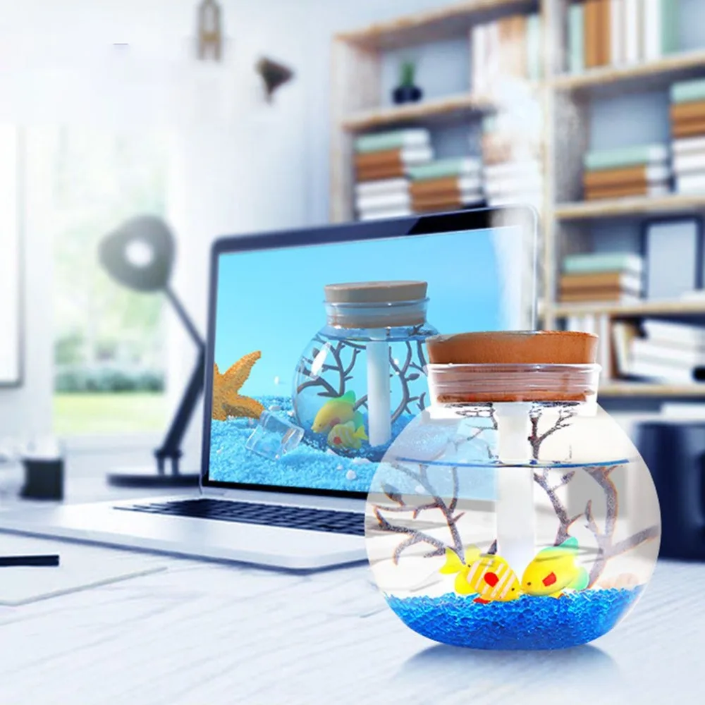 DIY Мини красивый пейзаж дисплей увлажнитель Воздуха бесшумный опрыскиватель