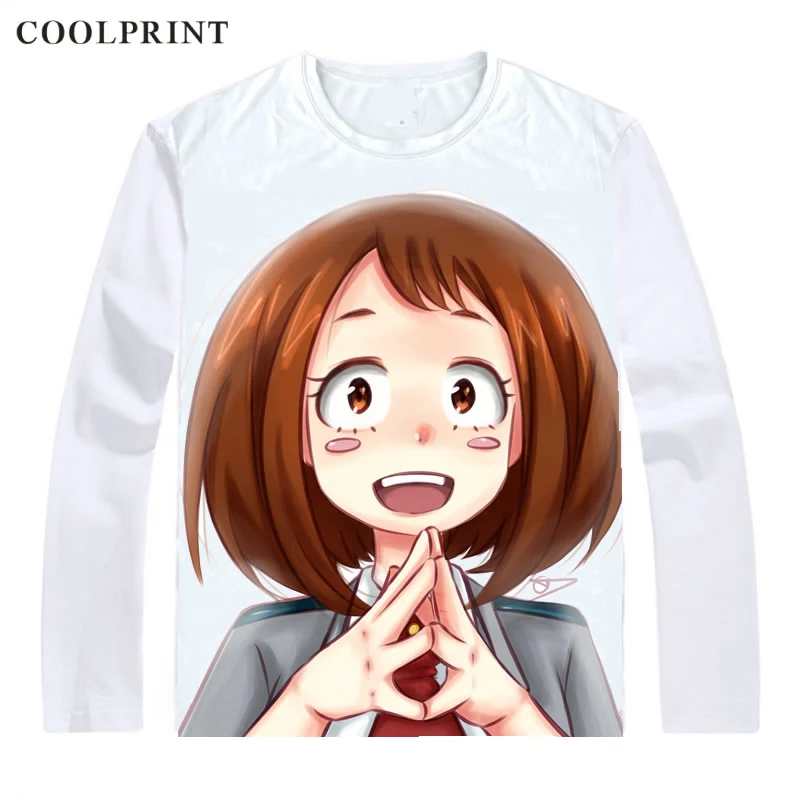 Футболка Uraraka Ochako мужская с принтом повседневная винтажная рубашка длинным