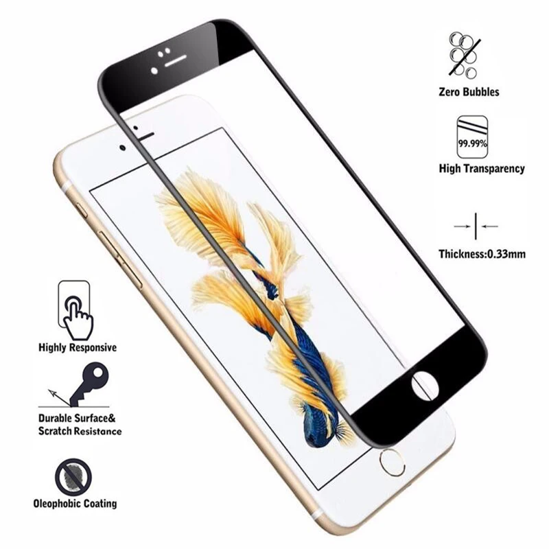 3D изогнутый край Защитная пленка для iPhone 7 8 плюс 6 полное покрытие Экран протектор